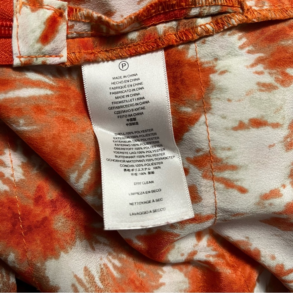 MICHAEL MICHAEL KORS size 2 sleeveless layered orange cocktail print dress - Picture 7 of 9